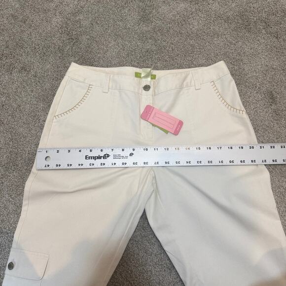 Sigrid Olsen 10 embroidered floral relaxed leg crop Poet pant P 2487 - Picture 6 of 11